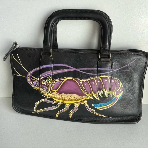 Vintage Coach NYC Lobster Art Slim Leather satchel Handbag 1970’s - Picture 7 of 16